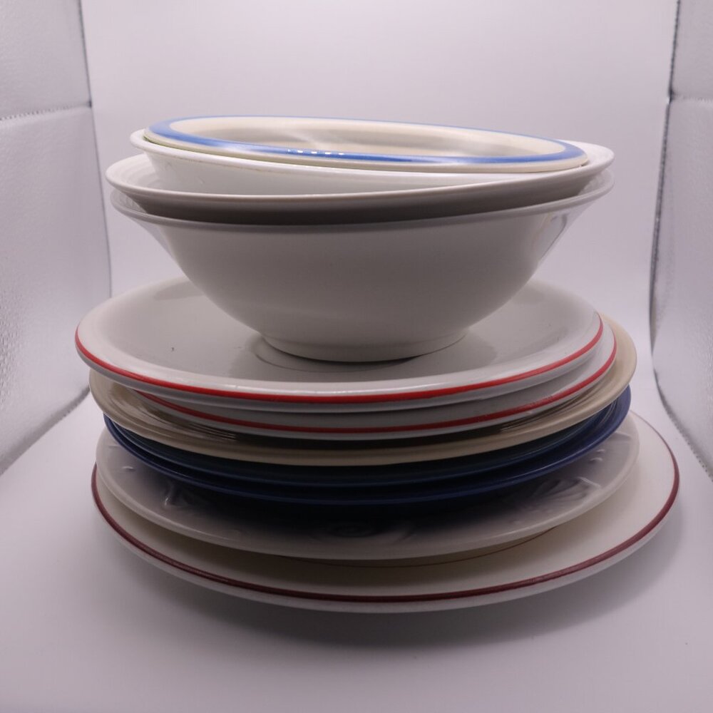 Ceramic Dishes and Bowls Variety Pack!  4 Bowls and 6 Plates in Total!